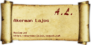 Akerman Lajos névjegykártya